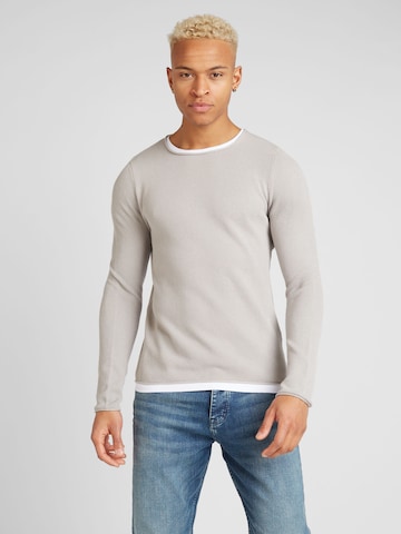 Pull-over QS en gris : devant