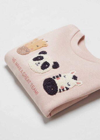 MANGO KIDS Sweatshirt 'Team' in Roze