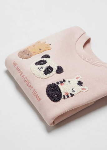 MANGO KIDS Sweatshirt 'Team' i rosa