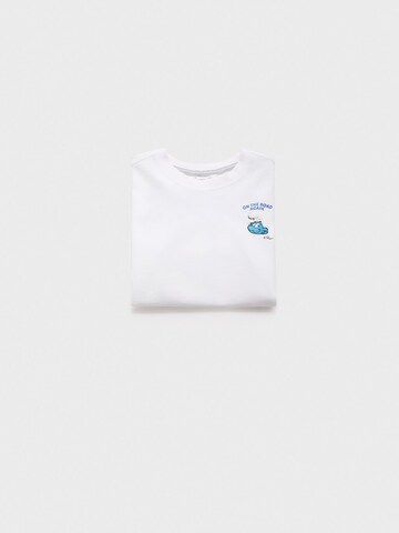 MANGO KIDS Tričko 'SMUMOTO' – bílá