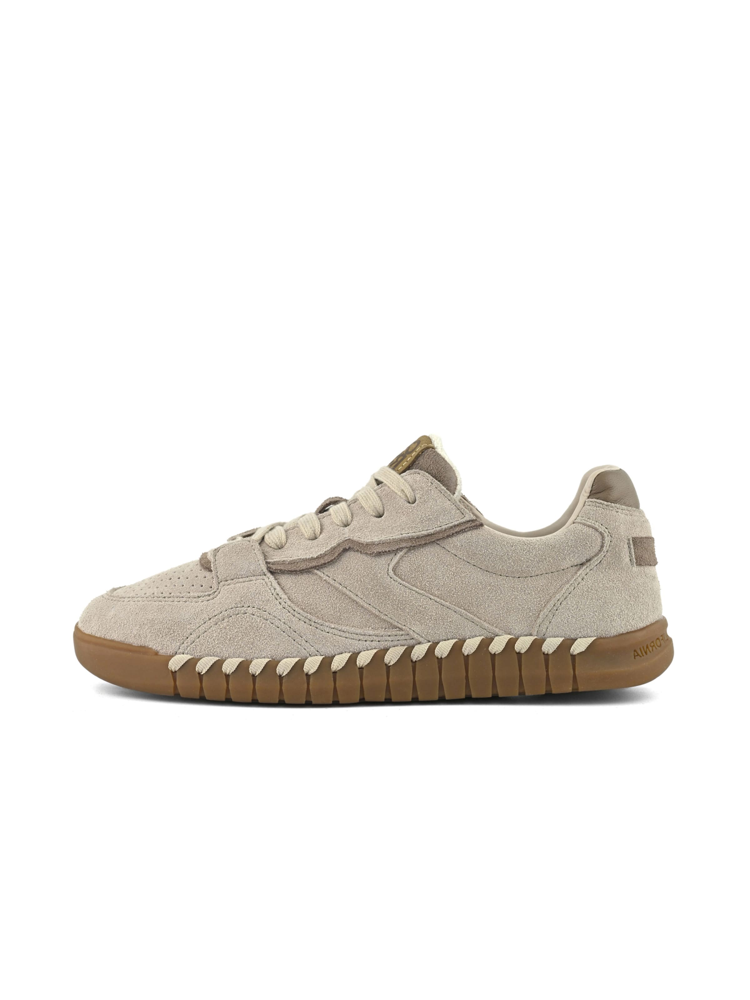 COLORS OF CALIFORNIA - Sapatilhas slip-on ' Cow suede sneaker ' em bege: lateral