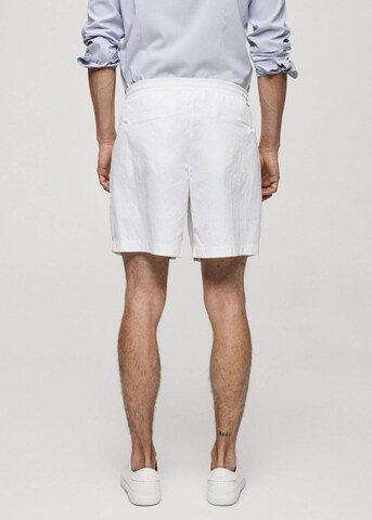 MANGO MAN Regular Pants 'Moon' in White