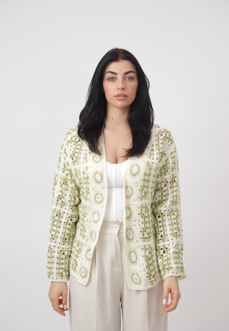 CHERRY KOKO Gebreid vest in Groen: voorkant