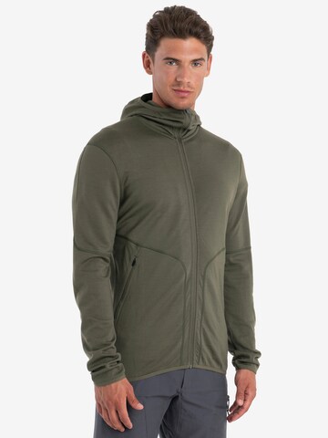 ICEBREAKER Zip-Up Hoodie 'Mer 560 Realfleece EleMtal II' in Green: front