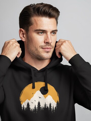 Neverless Sweatshirt 'Mountain Sun' in Black