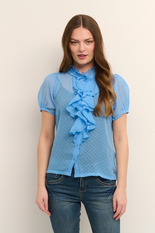 Cream Blouse 'Liba' in Blue: front