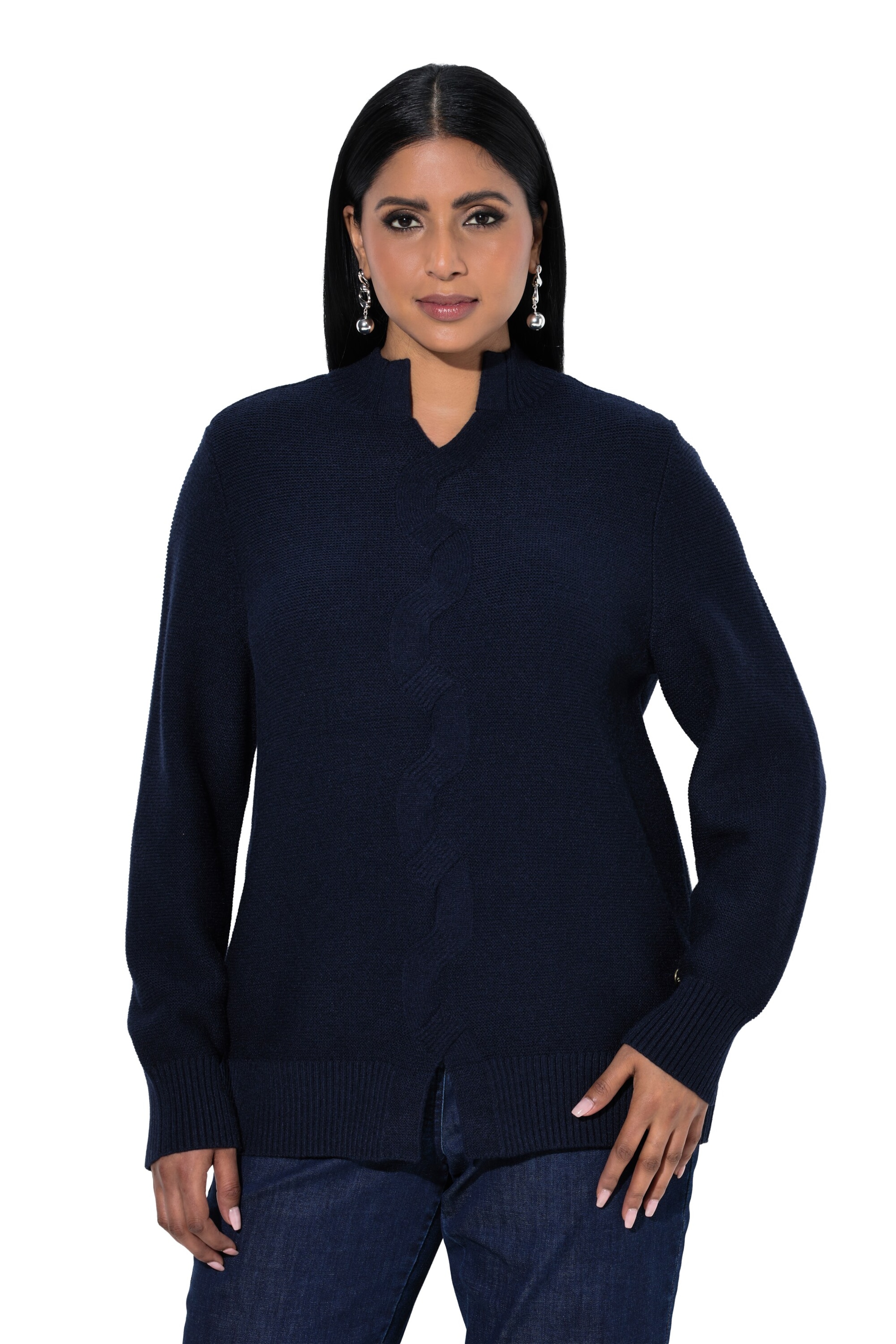 Ulla Popken Trui in Blauw: voorkant