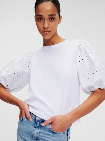 Camicia da donna 'Lace' di Karl Lagerfeld in bianco