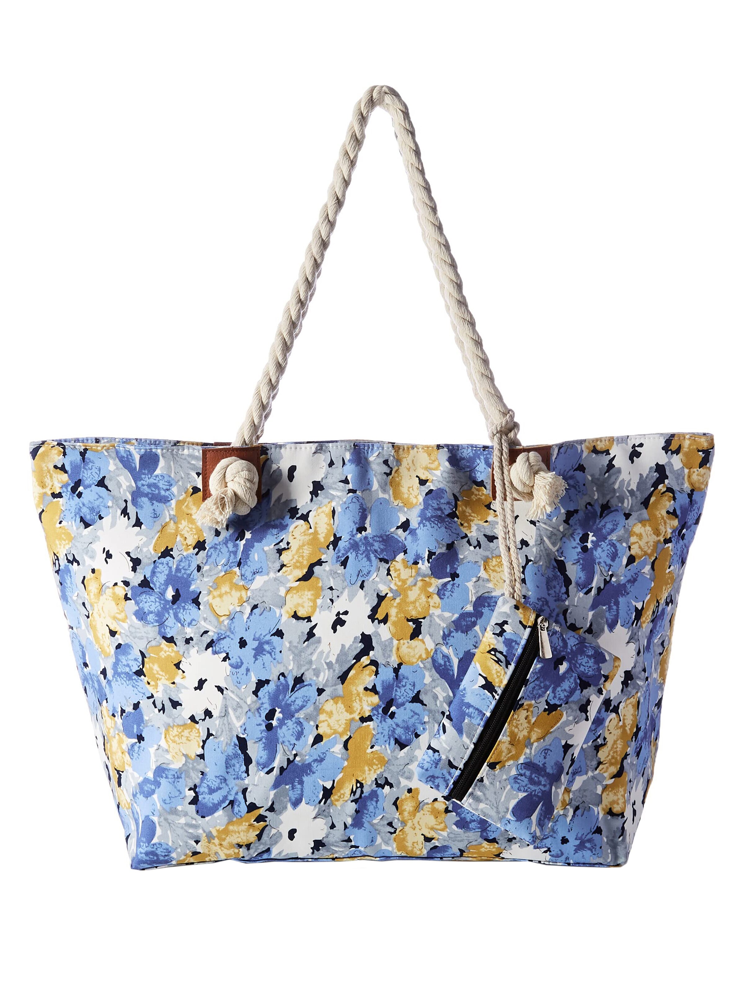DonDon Beach Bag 'DonDon Strandtasche mit Reißverschluss Shopper Beach bag Badetasche - Paisley' in Blue: front