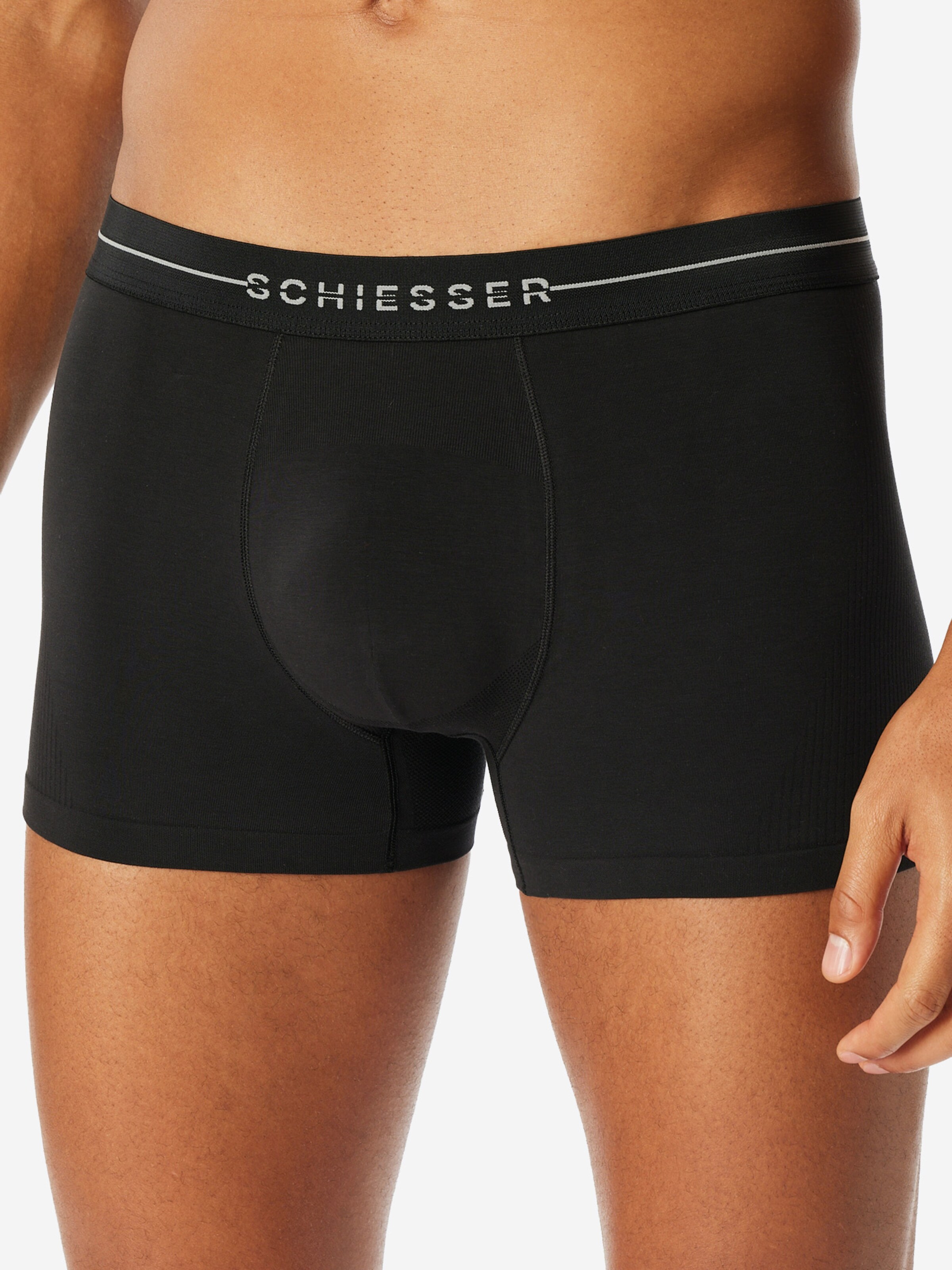 SCHIESSER Boxer shorts ' Cotton Flex ' in Black: front