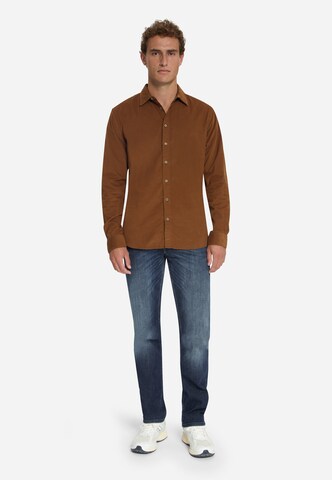 No Excess Regular fit Overhemd in Bruin