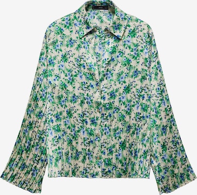 MANGO Blouse 'BOUQUET' in de kleur Blauw / Lichtblauw / Groen / Wolwit, Productweergave