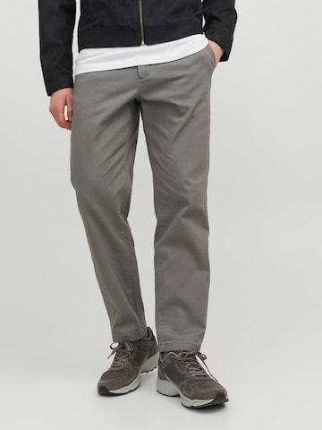 JACK & JONES Regular Chino Pants 'Kane' in Grey: front