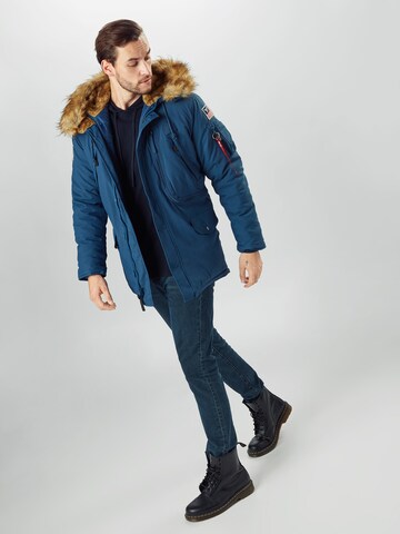 ALPHA INDUSTRIES - Parka de inverno 'Polar' em azul