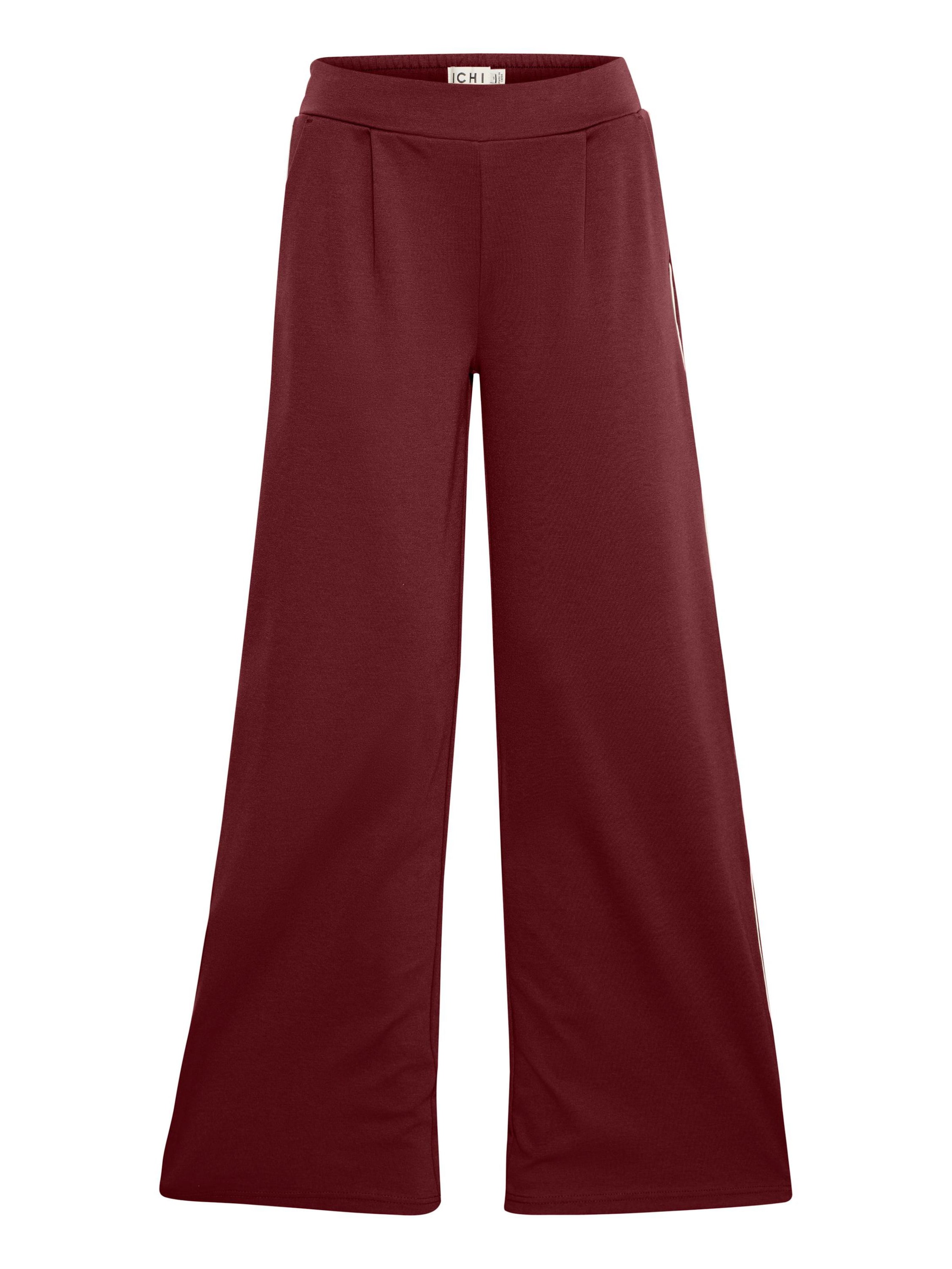 ICHI Bandplooibroek 'IXKate' in Rood: voorkant