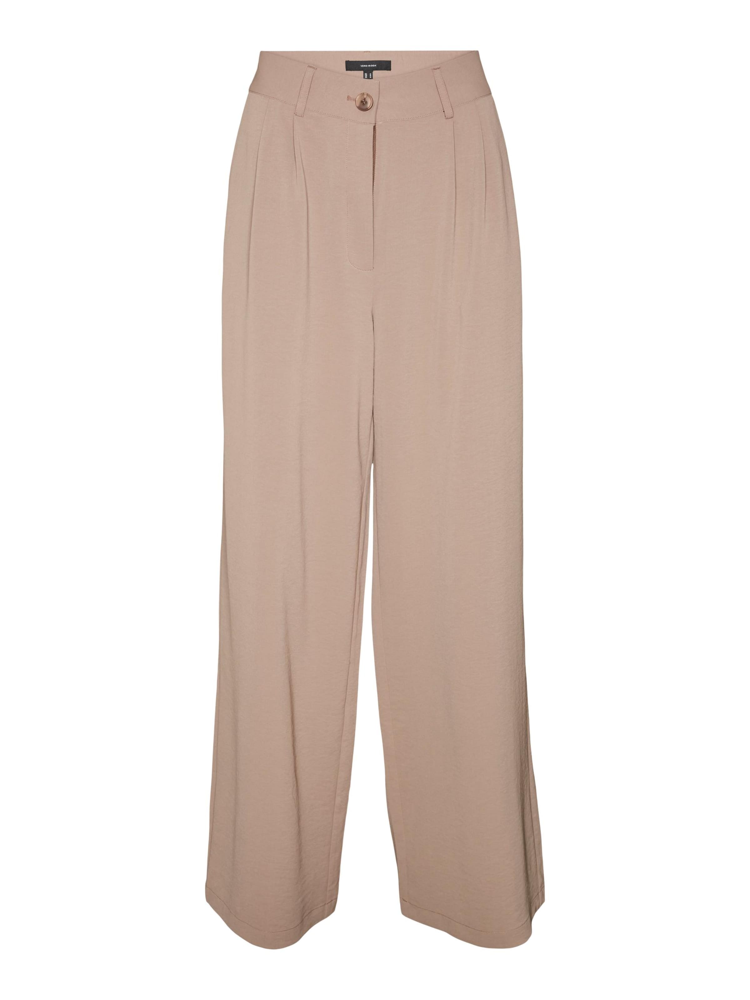 VERO MODA Wide leg Veckad byxa 'Pixi' i brun: framsida