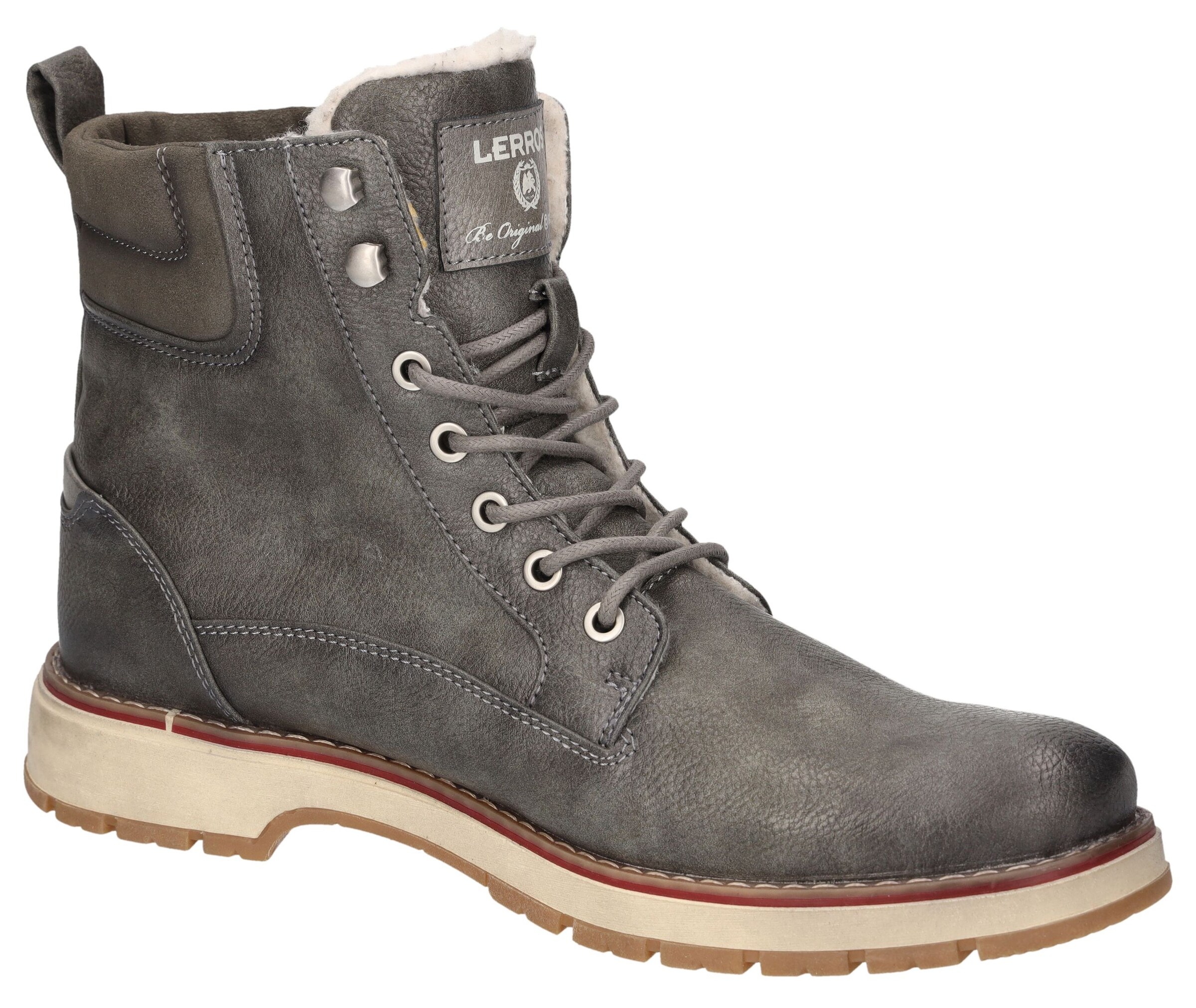 LERROS Lace-Up Boots in Grey: front