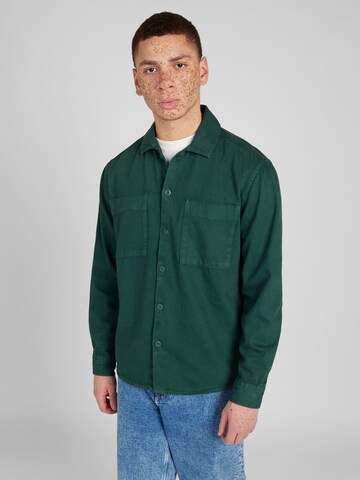 Springfield Comfort Fit Skjorta i grön: framsida