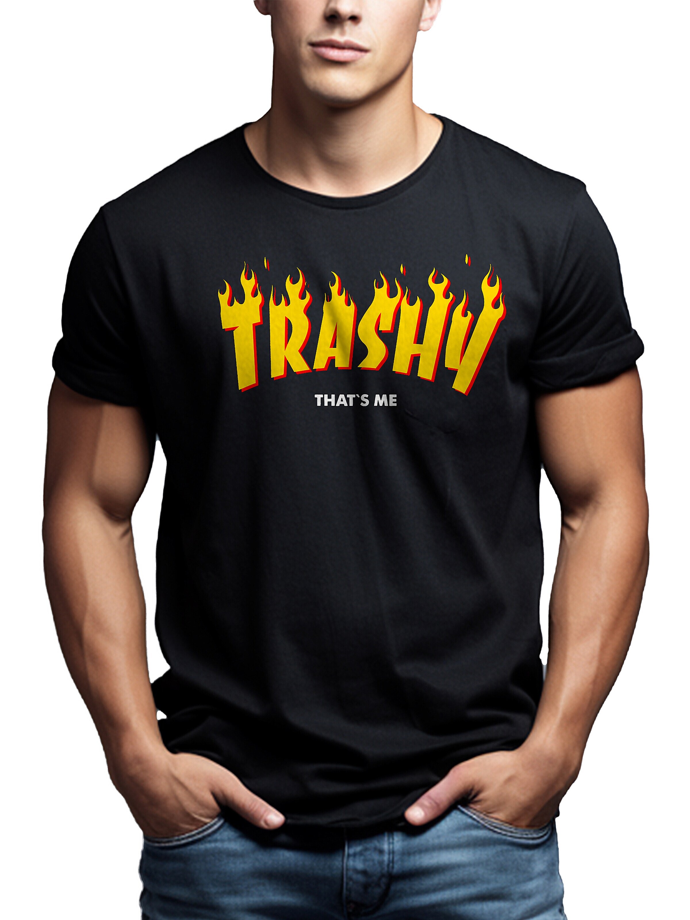 MAKAYA Shirt 'Trashy' in Black