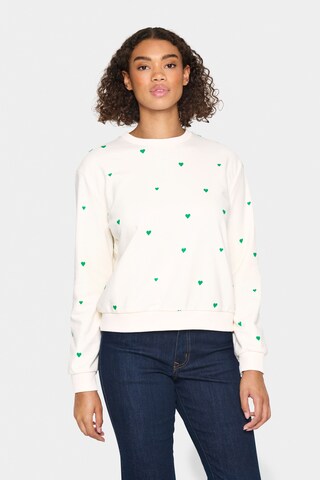 SAINT TROPEZ Sweatshirt 'Dagna' in White: front