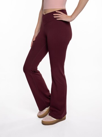 mymotus Bootcut Sportbroek 'mymotus® Ladies soft bootcut leeging, wrapped waistband, YW55' in Rood