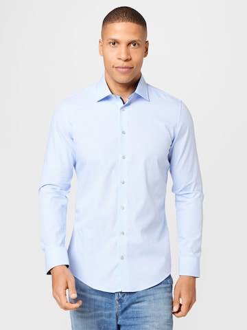 SEIDENSTICKER - Slim Fit Camisa clássica em azul: frente