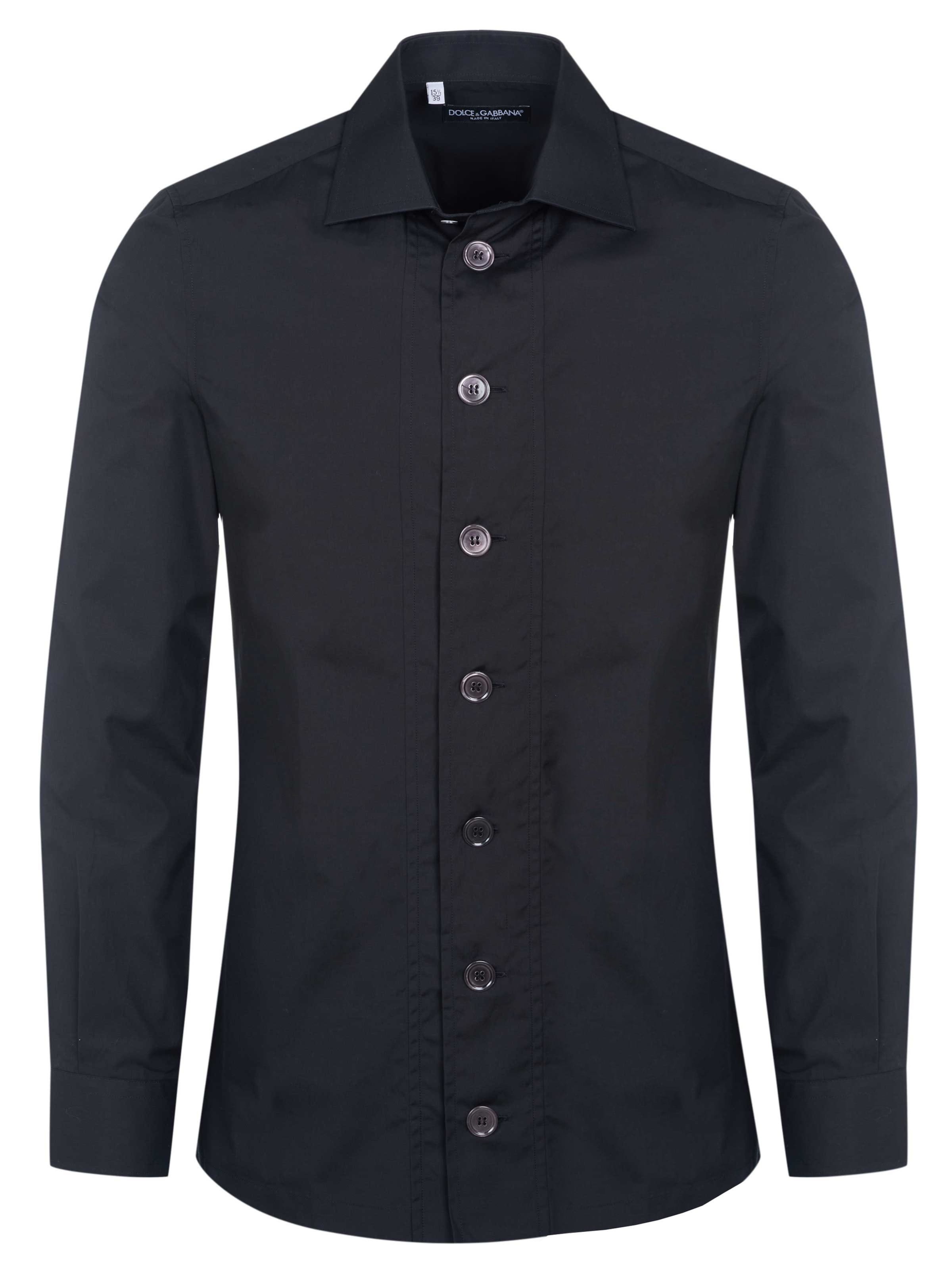 DOLCE & GABBANA Slim fit Button Up Shirt in Black: front