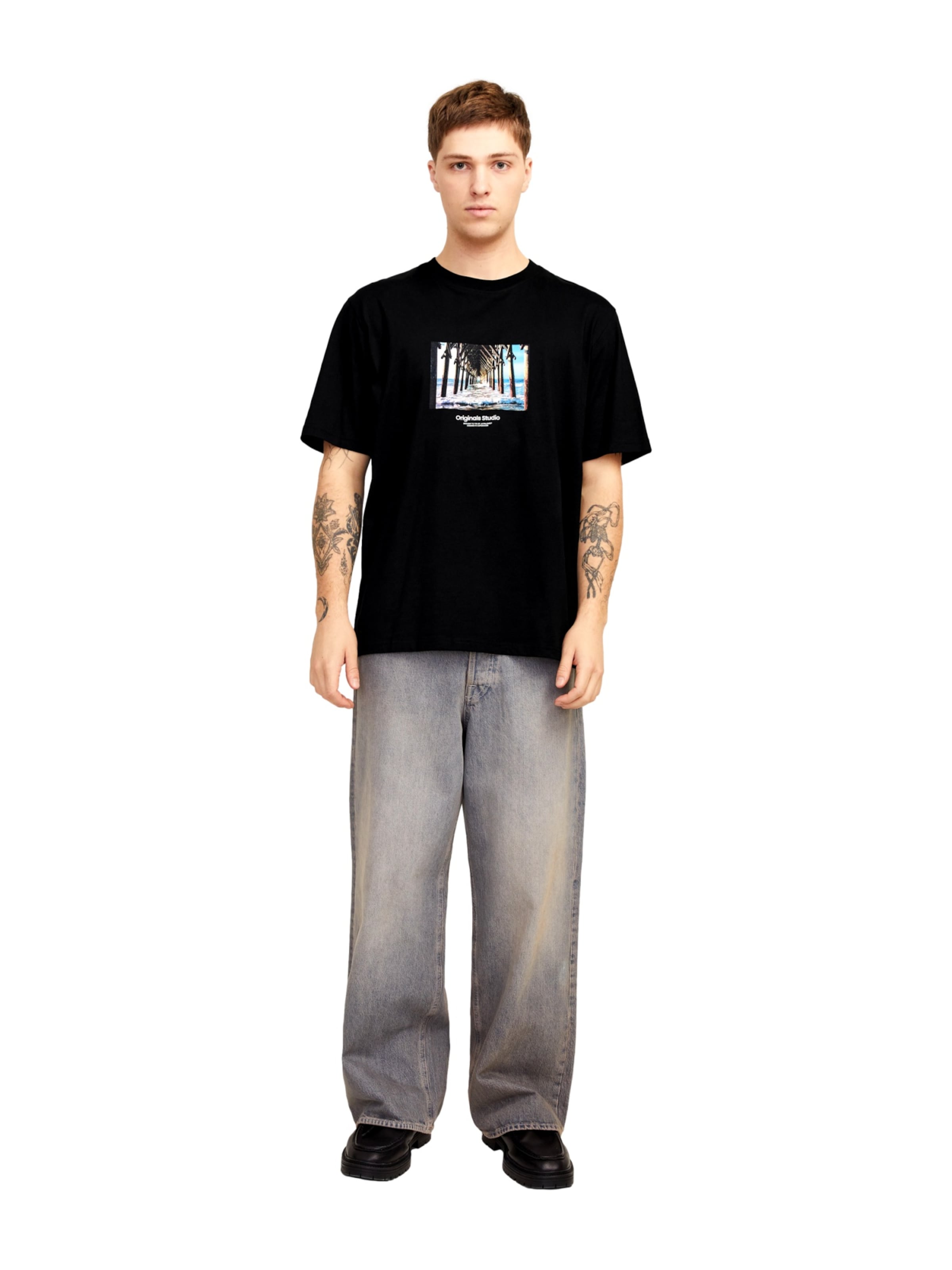 JACK & JONES Paita 'Vester Picture' värissä musta