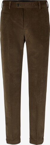 STRELLSON Loose fit Pleated Pants ' Luc ' in Brown: front