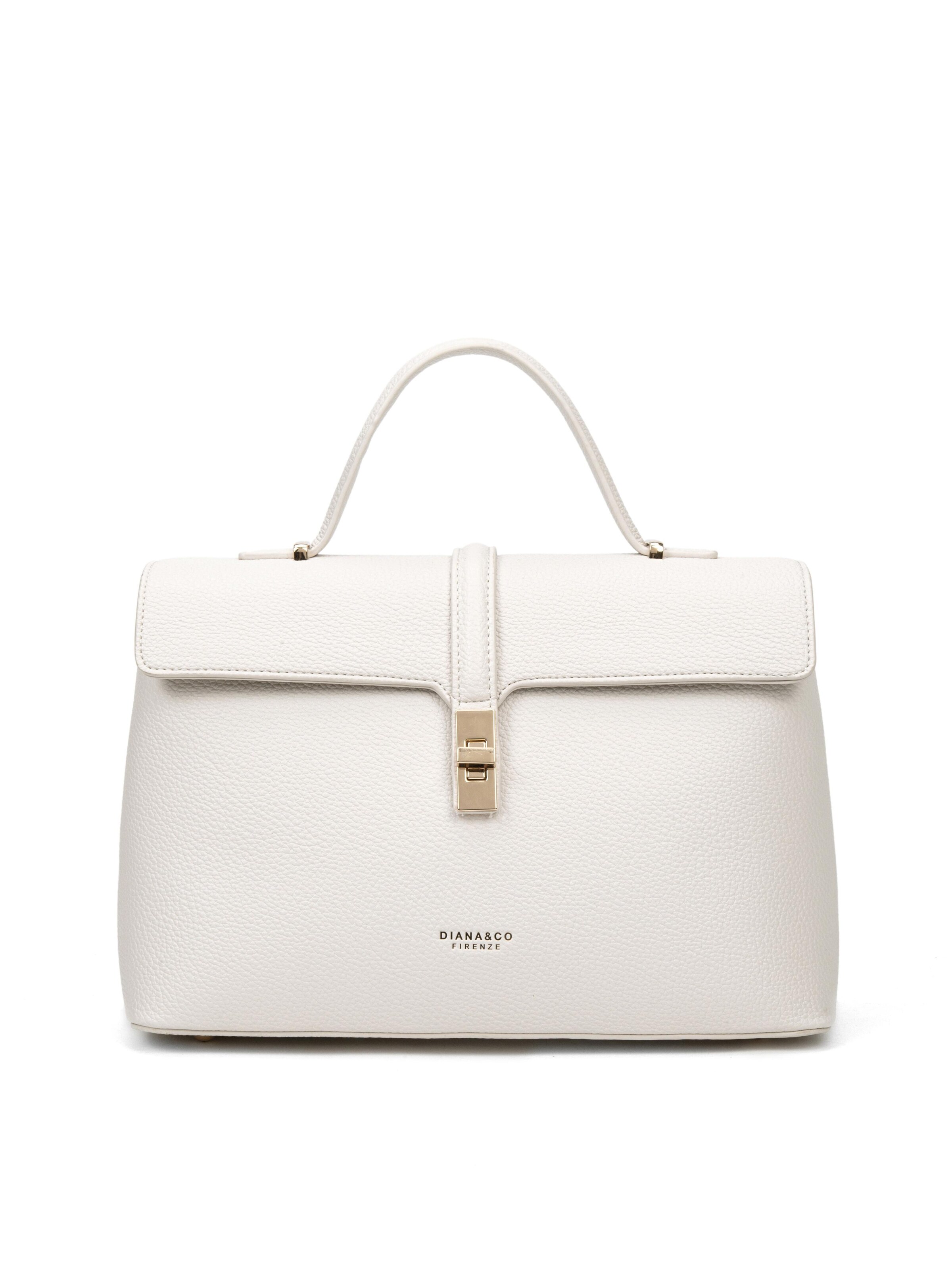 Borsa a mano 'Borsa a Mano Donna Pelle Vegana PU con Girello e Tracolla Rimovibile' di Diana&Co. in beige: frontale