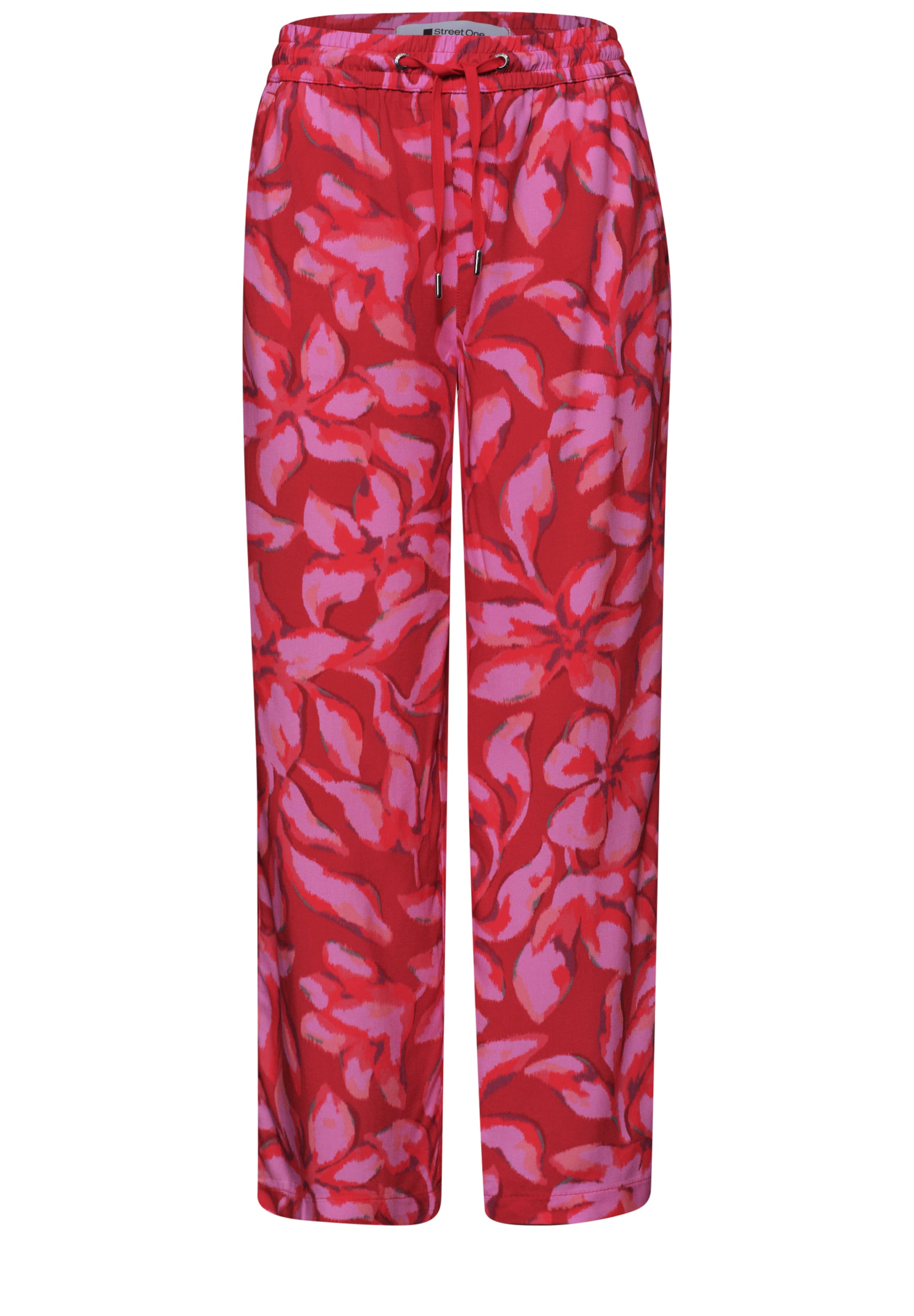 STREET ONE Loosefit Hose in Rot: Vorderseite