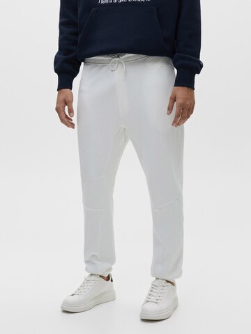 Pull&Bear Tapered Broek in Wit