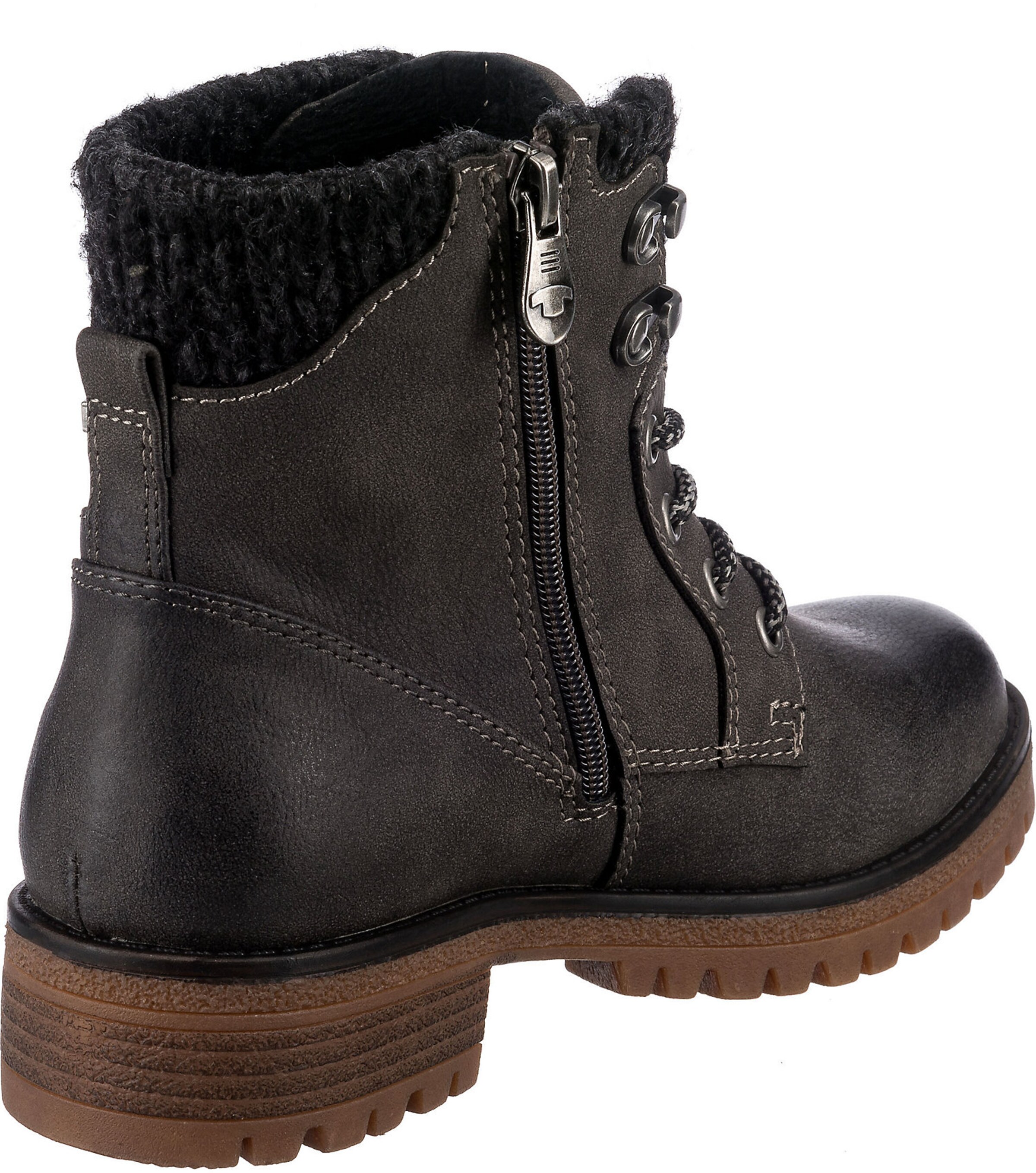 TOM TAILOR Lace-Up Ankle Boots in Brown