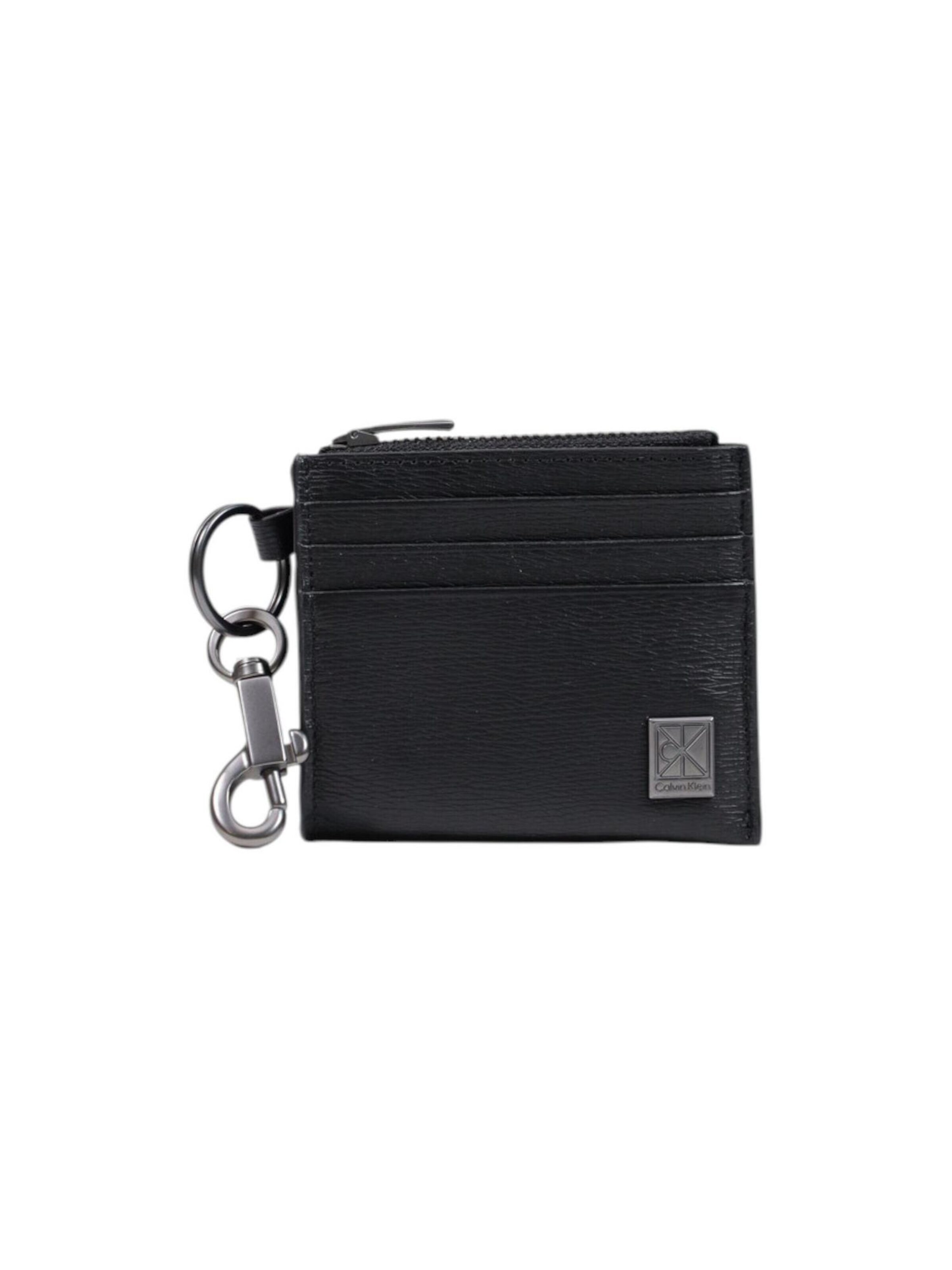 Portamonete 'EMBLEM HW CARDHOLDER W/ CLIP LV04D1223G' di Calvin Klein in nero: frontale