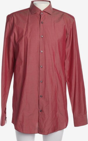 BOSS Black Button Up Shirt in XS in Red: front