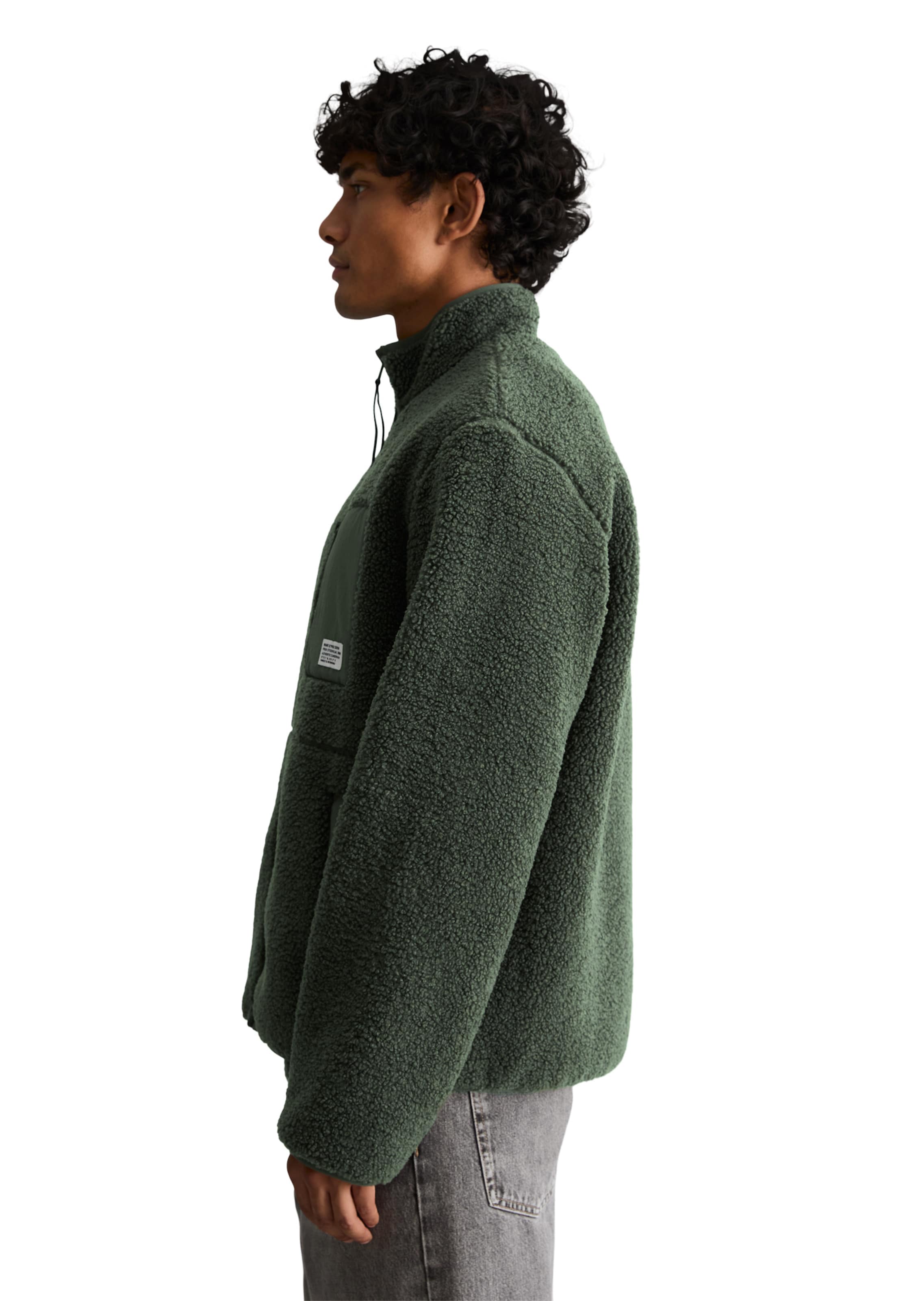 Marc O'Polo DENIM Fleece jas in Groen: zijkant