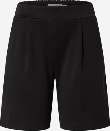 ICHI Pleat-Front Pants 'Kate' in Black: front