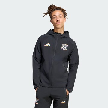 Veste de sport 'Olympique Lyon' ADIDAS PERFORMANCE en noir : devant