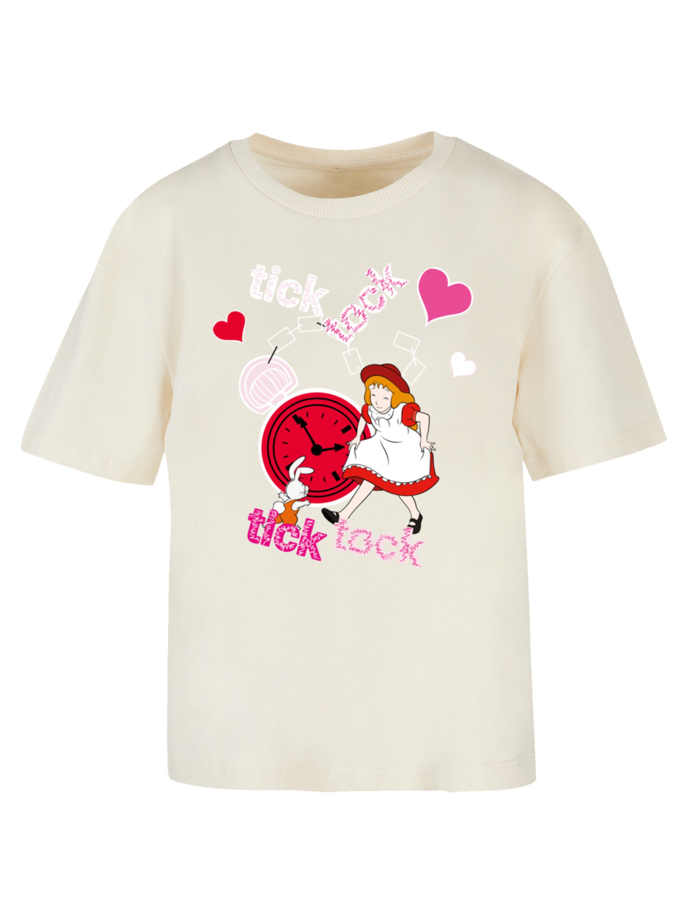 T-shirt 'Alice im Wunderland ' F4NT4STIC en beige : devant