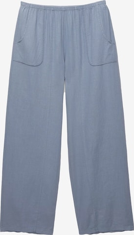 Wide leg Pantaloni de la Pull&Bear pe albastru: față