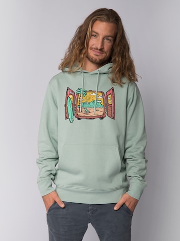 Watapparel Sweatshirt 'Surf And Beach' in Grün: Vorderseite