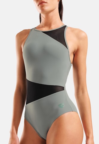 ARENA Bustier Badpak 'Mesh Vent Back Angle' in Groen