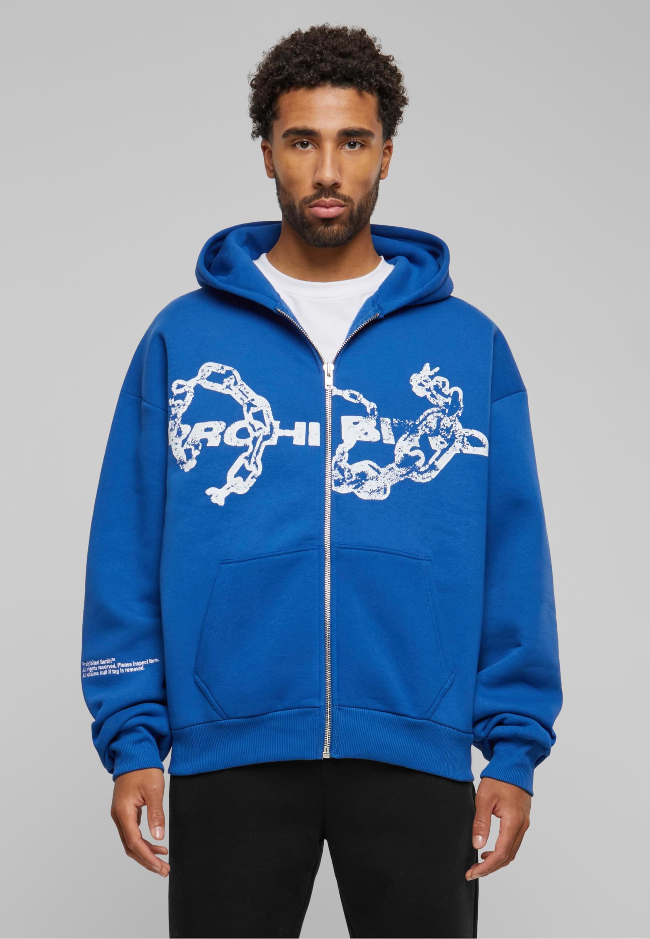 Cobalt blue top zip up hoodie