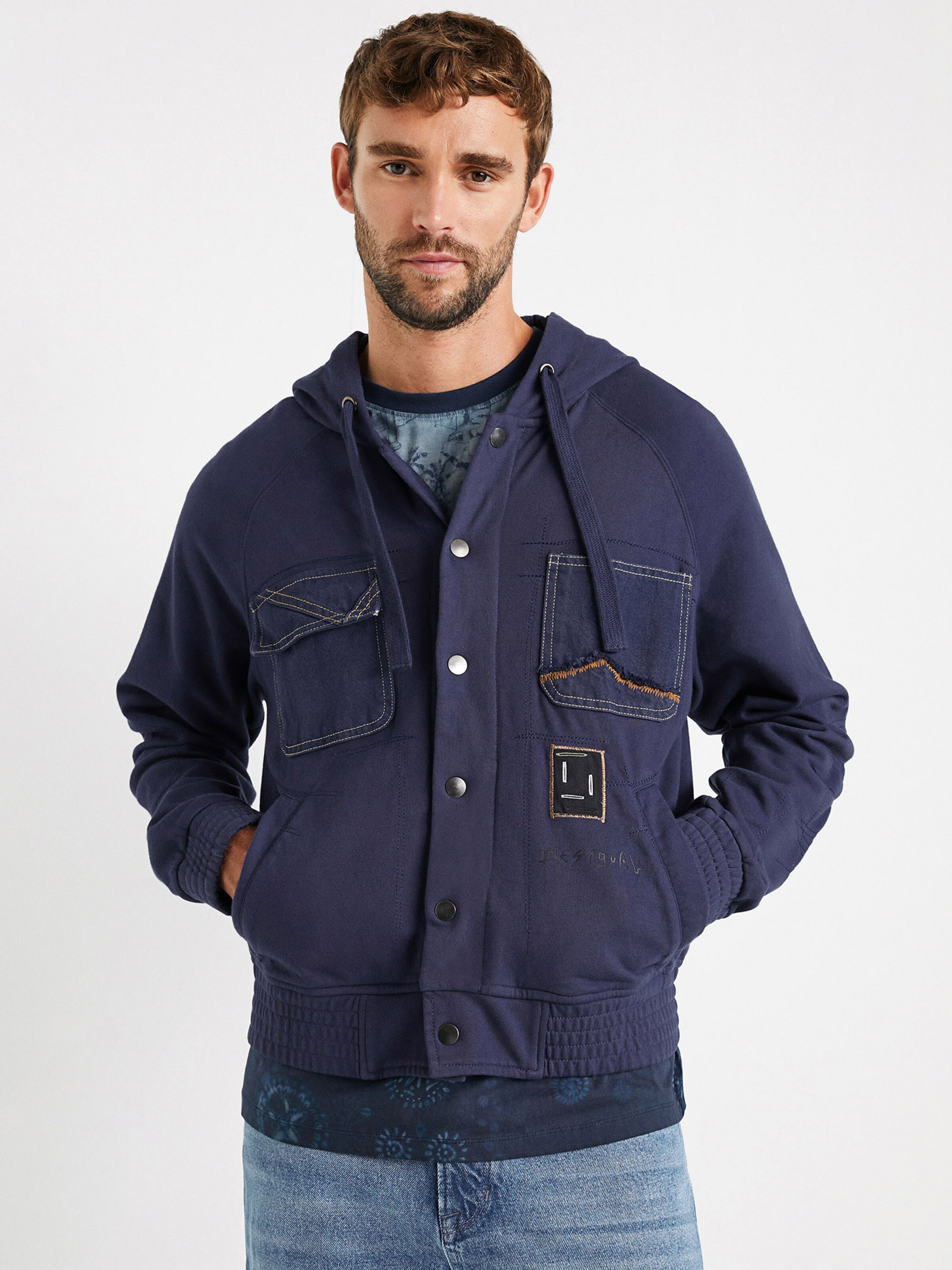 Männer Sweat Desigual Sweatjacke 'AUSTIN' in Dunkelblau - JX67855 Männer Sweat Desigual Sweatjacke 'AUSTIN' in Dunkelblau - JX67855