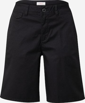 s.Oliver Loose fit Chino Pants in Black: front