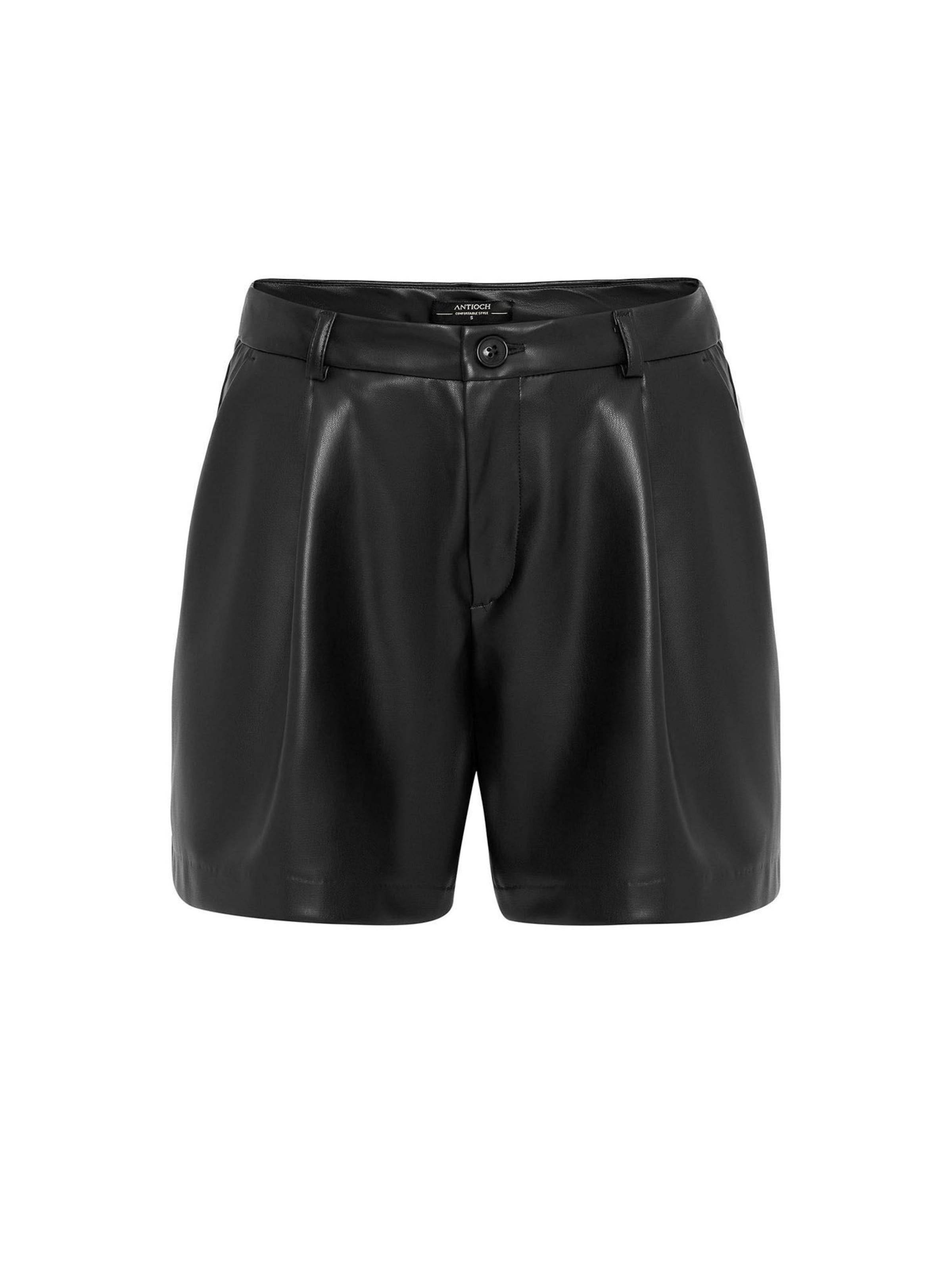 melns Antioch Vaļīgs piegriezums Klasiskas bikses: no priekšpuses