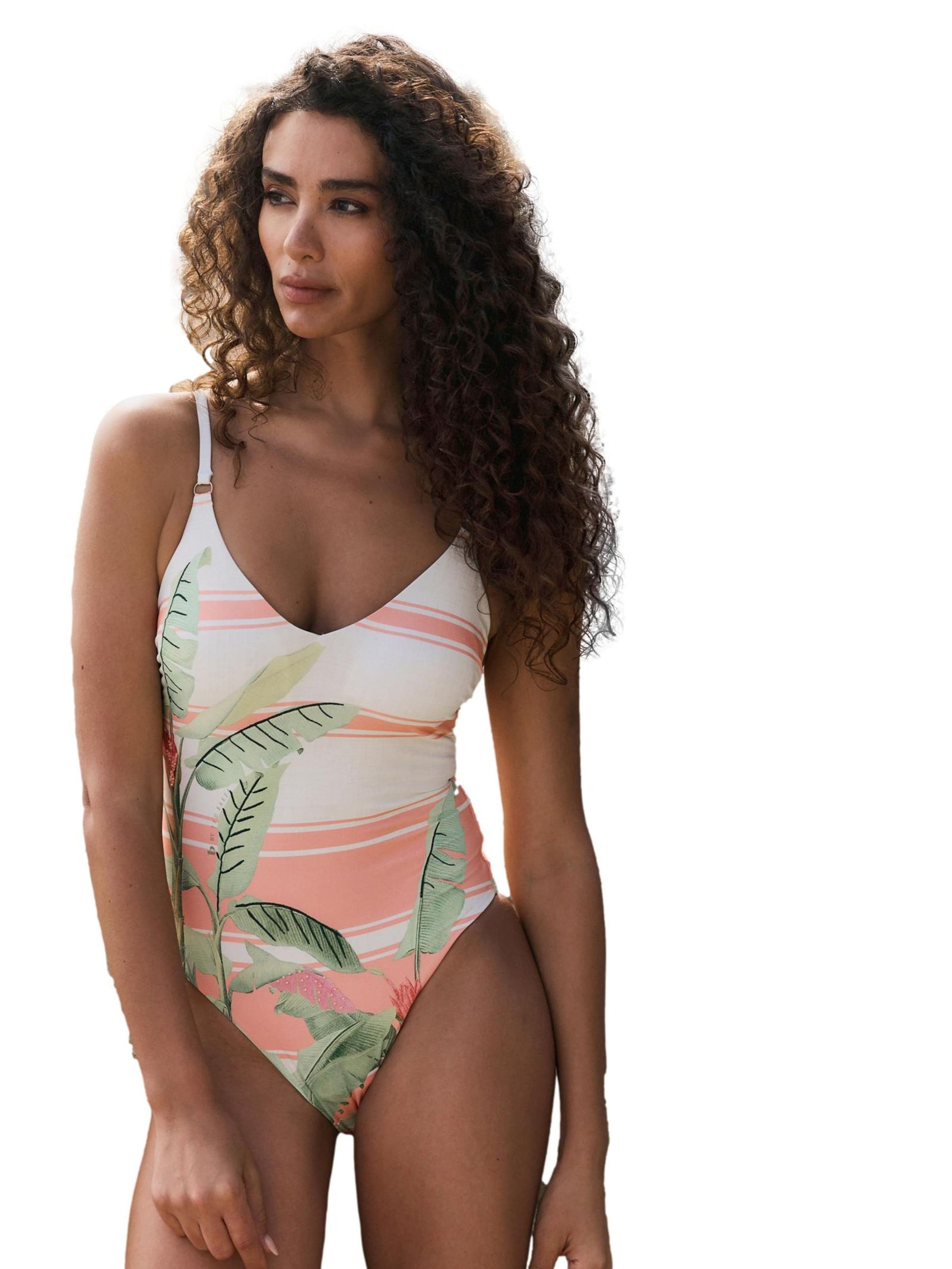 B by Ted Baker Bustier Badeanzug in Weiß: Vorderseite