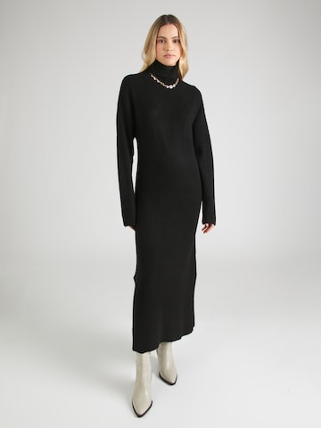 A-VIEW Gebreide jurk 'Penny' in Zwart: voorkant