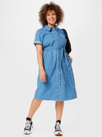 ONLY Carmakoma Shirt dress 'Jen' in Blue