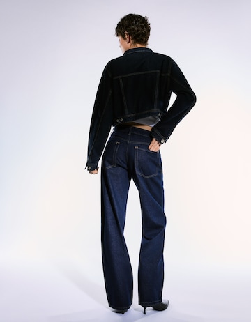 Wide leg Jeans de la Bershka pe albastru